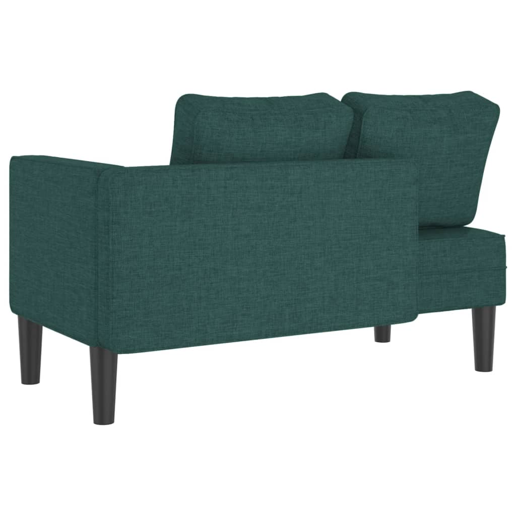 Chaise Longue con Cuscini Verde Scuro in Tessuto - homemem39