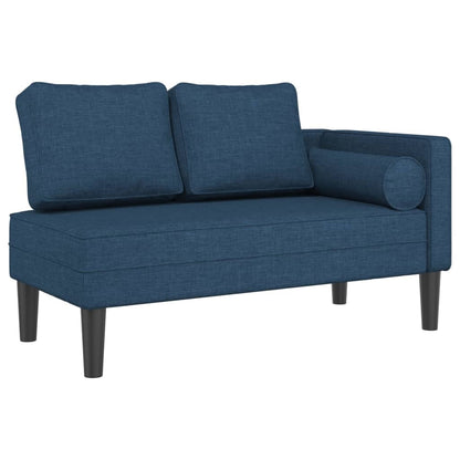 Chaise Longue con Cuscini Blu in Tessuto - homemem39