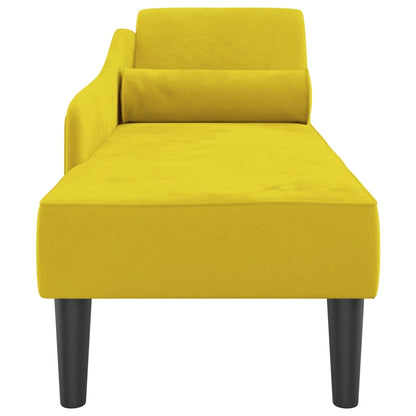 Chaise Longue con Cuscini Giallo in Velluto