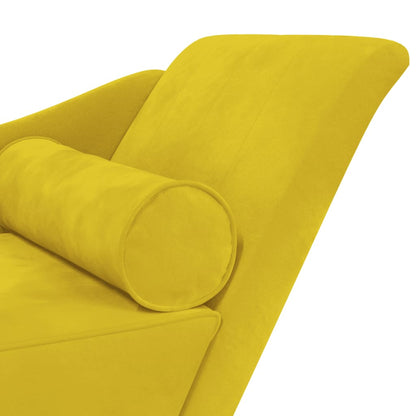 Chaise Longue con Cuscini Giallo in Velluto