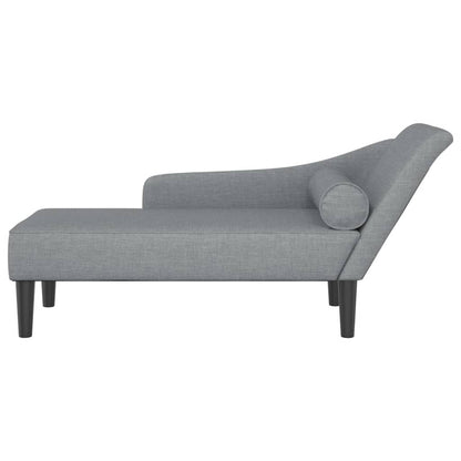 Chaise Longue con Cuscini Grigio Chiaro in Tessuto - homemem39