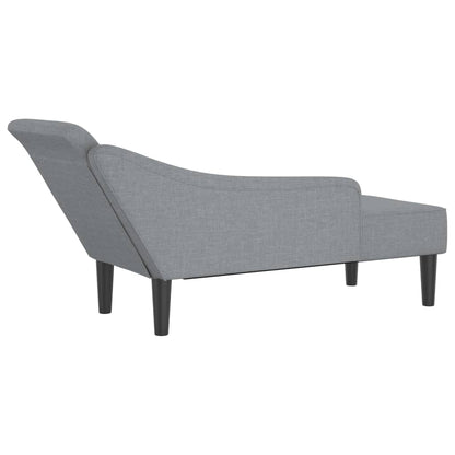 Chaise Longue con Cuscini Grigio Chiaro in Tessuto - homemem39