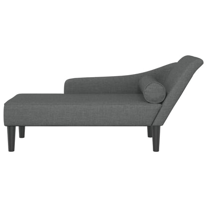 Chaise Longue con Cuscini Grigio Scuro in Tessuto