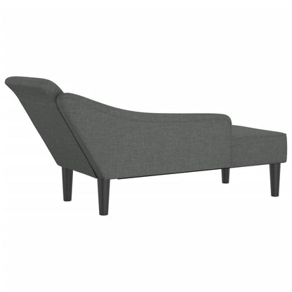 Chaise Longue con Cuscini Grigio Scuro in Tessuto