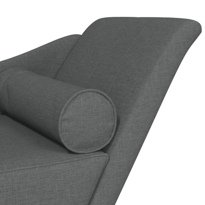 Chaise Longue con Cuscini Grigio Scuro in Tessuto