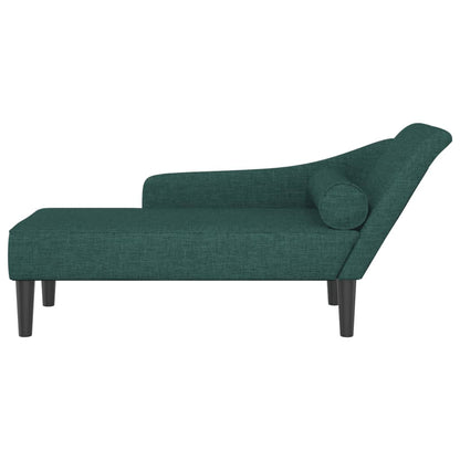 Chaise Longue con Cuscini Verde Scuro in Tessuto - homemem39