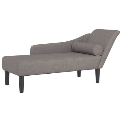 Chaise Longue con Cuscini Tortora in Tessuto