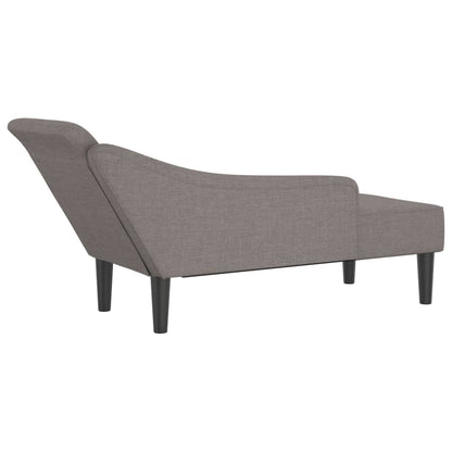 Chaise Longue con Cuscini Tortora in Tessuto