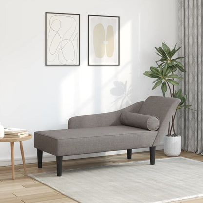 Chaise Longue con Cuscini Tortora in Tessuto