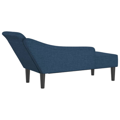 Chaise Longue con Cuscini Blu in Tessuto