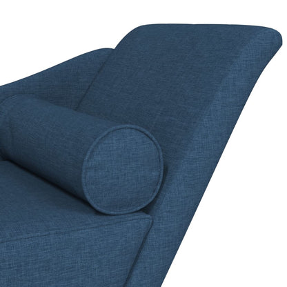 Chaise Longue con Cuscini Blu in Tessuto