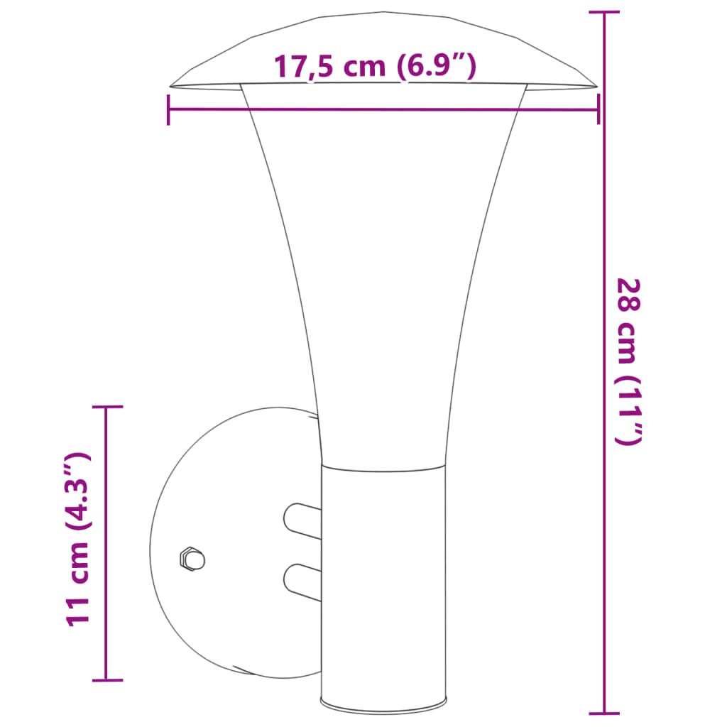 Applique da Esterno Argento in Acciaio Inossidabile - homemem39