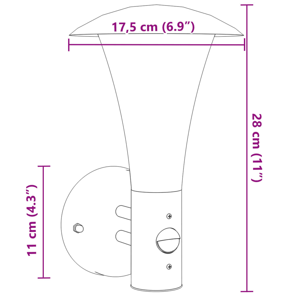 Applique per Esterno con Sensore Argento in Acciaio Inox - homemem39