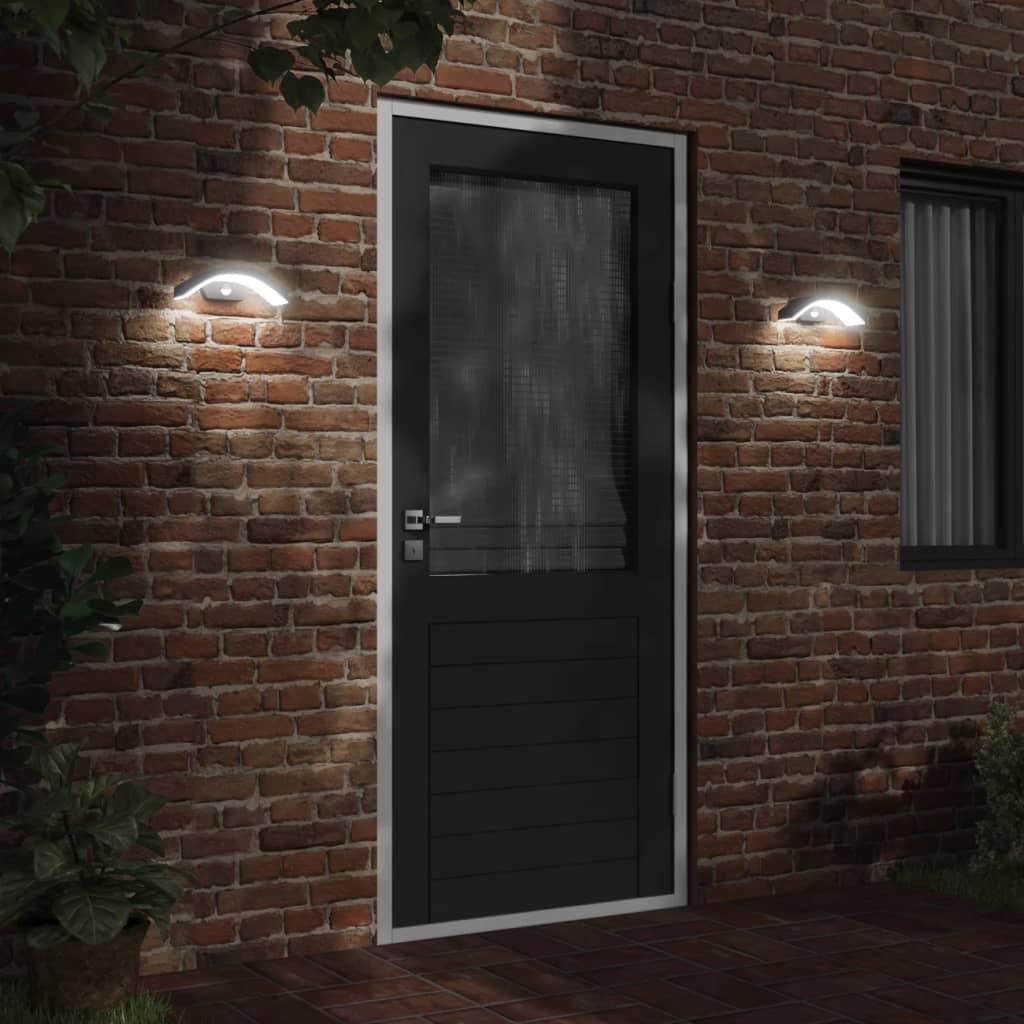 Applique con LED e Sensore Nera in Alluminio Pressofuso - homemem39