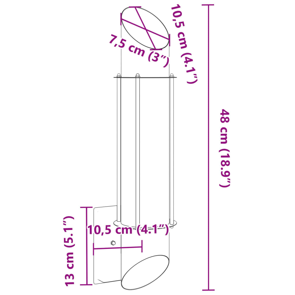 Applique da Esterno 2 pz Nere in Acciaio Inossidabile