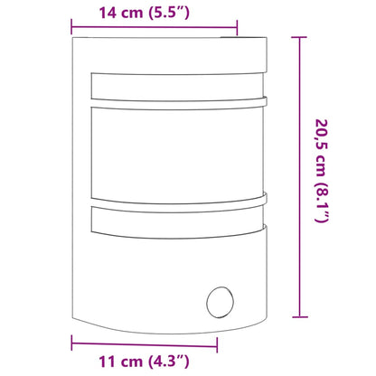 Applique per Esterno con Sensore 2 pz Argento in Acciaio Inox - homemem39