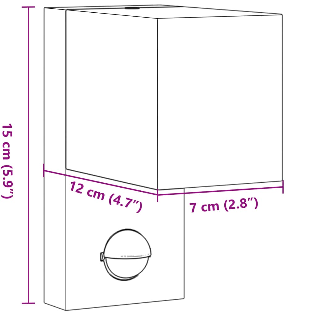 Applique con Sensore Nera in Alluminio Pressofuso - homemem39