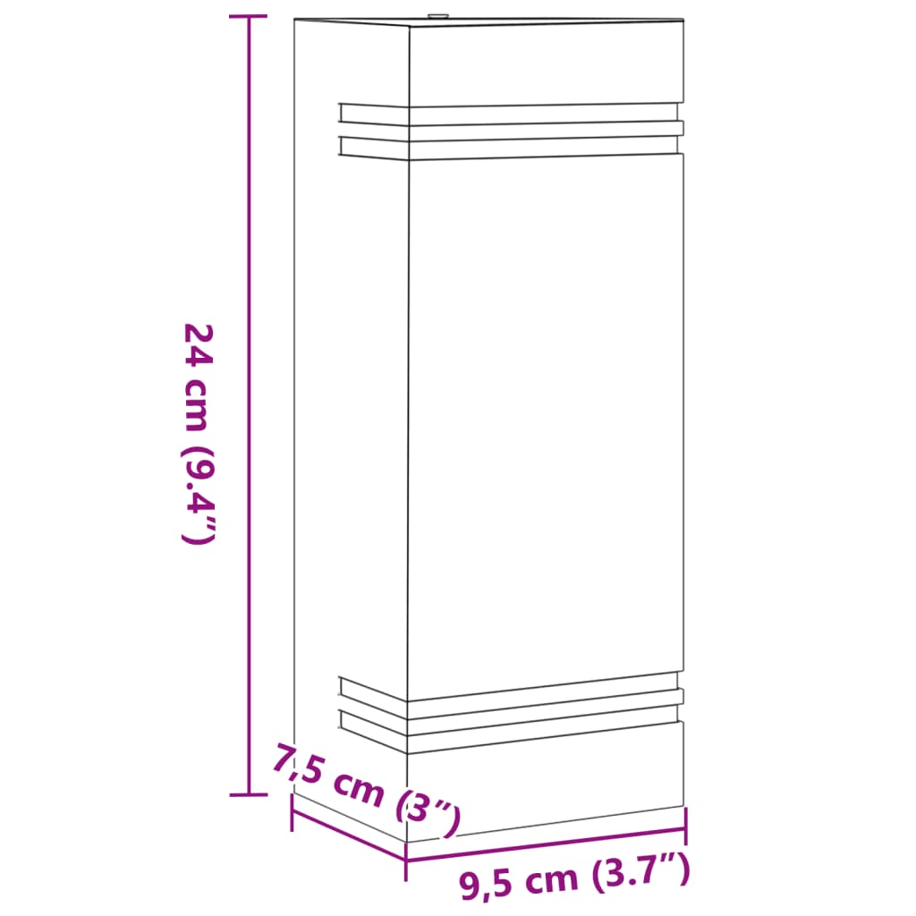 Applique da Esterno 2 pz Argento in Acciaio Inossidabile - homemem39