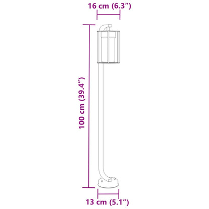 Lampada da Terra per Esterni Argento 100 cm in Acciaio Inox