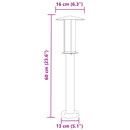 Lampada da Terra per Esterni Nera 60 cm in Acciaio Inox - homemem39