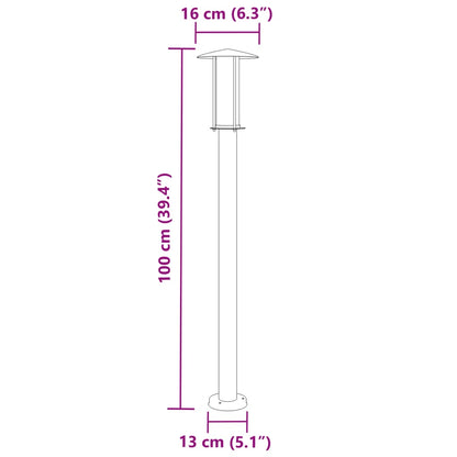 Lampada da Terra per Esterni Argento 100 cm in Acciaio Inox - homemem39