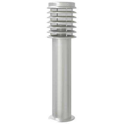 Lampada da Terra per Esterni Argento 60 cm in Acciaio Inox - homemem39