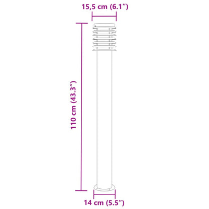 Lampada da Terra per Esterni Argento 110 cm in Acciaio Inox - homemem39