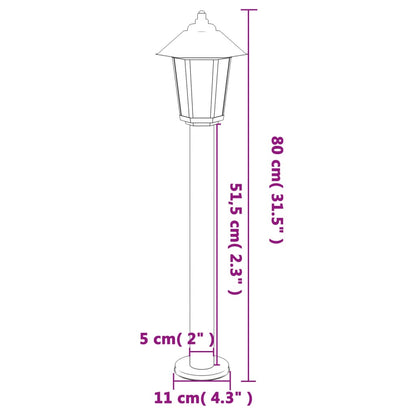 Lampada da Terra per Esterni Argento 80 cm in Acciaio Inox - homemem39