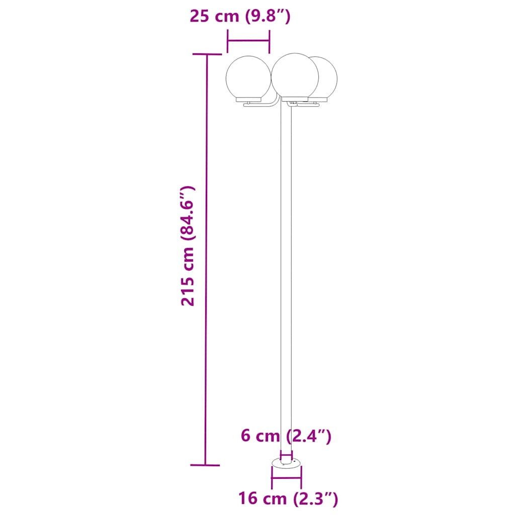 Lampade da Terra per Esterni 2pz Argento 215cm in Acciaio Inox