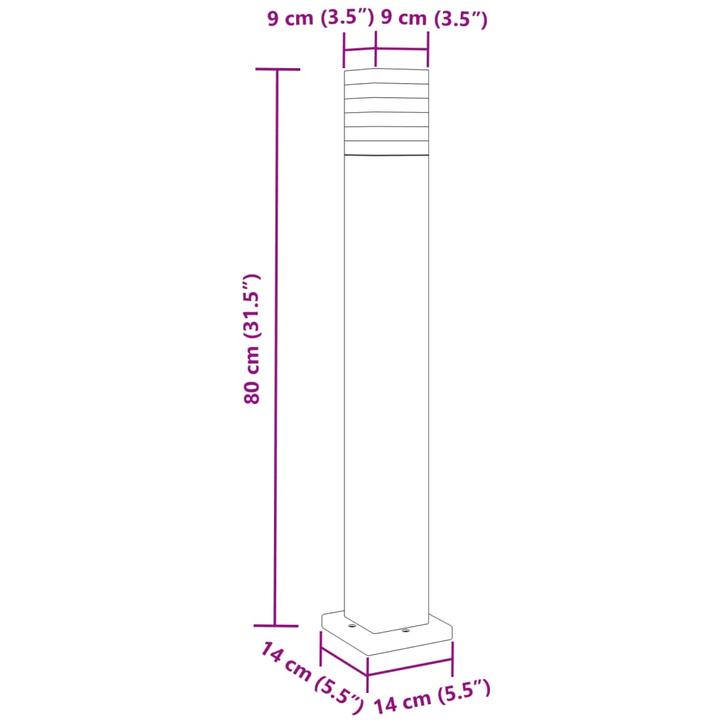 Lampada da Terra per Esterni Nera 80 cm in Alluminio - homemem39