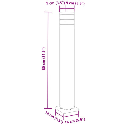 Lampada da Terra per Esterni Nera 80 cm in Alluminio - homemem39