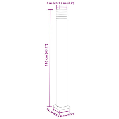 Lampade da Terra per Esterni 3pz Nere 110 cm in Alluminio - homemem39