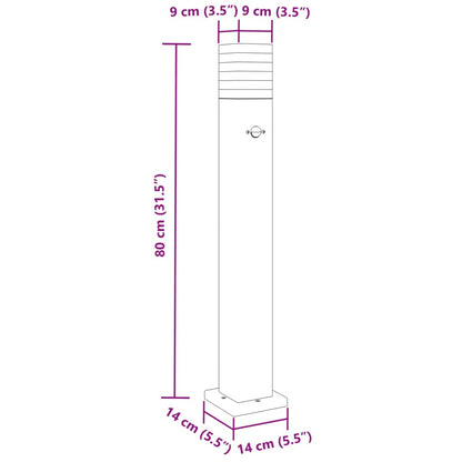 Lampada da Terra per Esterni con Sensore Nera 80cm in Alluminio - homemem39