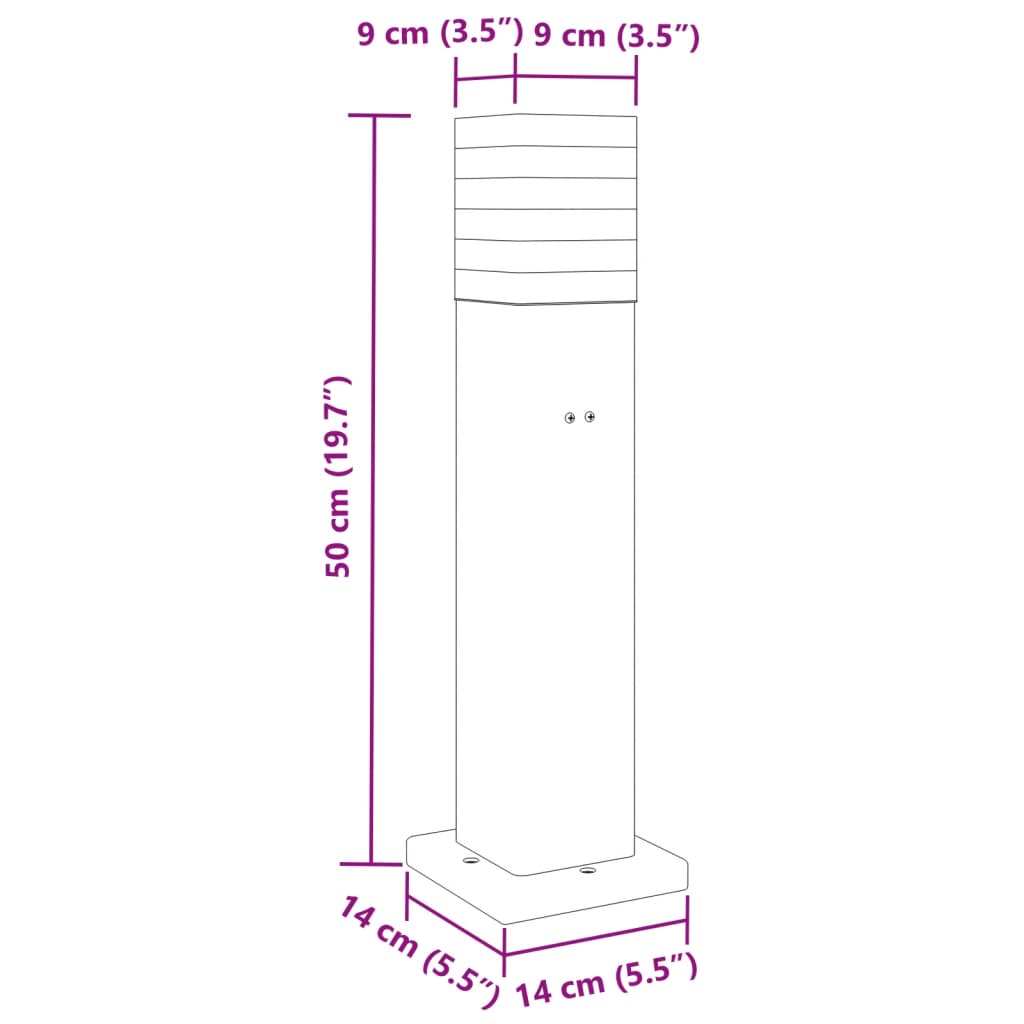 Lampade da Terra per Esterni con Presa 3pz Nere 50 cm Alluminio - homemem39