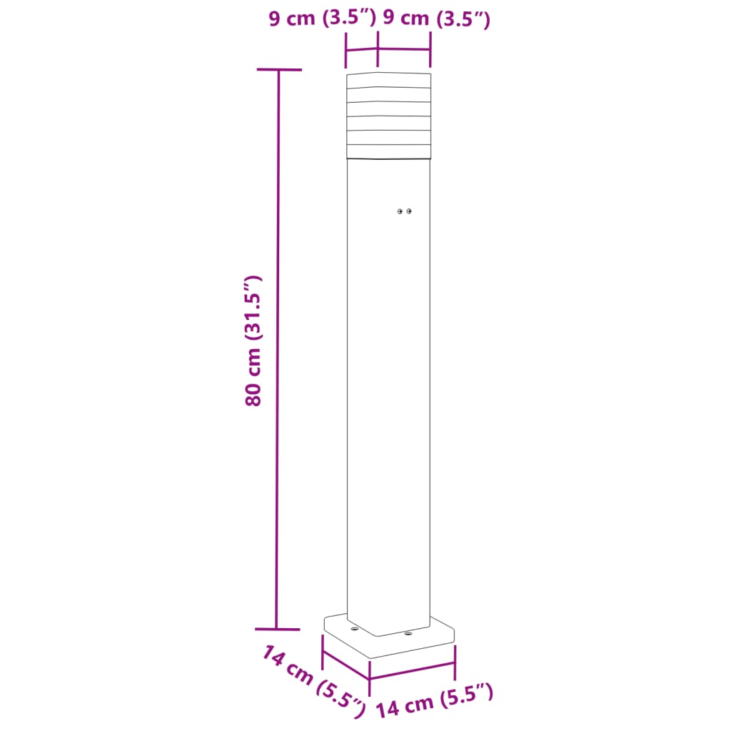 Lampade da Terra per Esterni con Presa 3pz Nere 80 cm Alluminio - homemem39