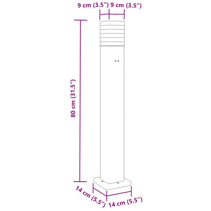 Lampade da Terra per Esterni con Presa 3pz Nere 80 cm Alluminio - homemem39