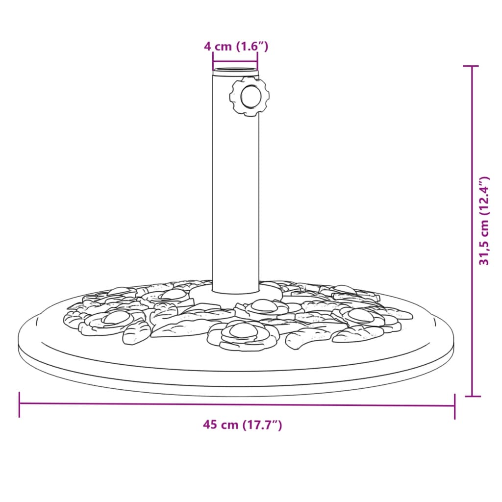 Base per Ombrellone per Pali Ø38/48 mm 12 kg Rotonda - homemem39