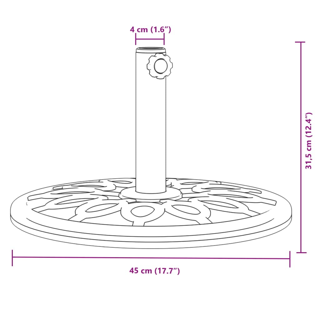 Base per Ombrellone per Pali Ø38/48 mm 12 kg Rotonda - homemem39