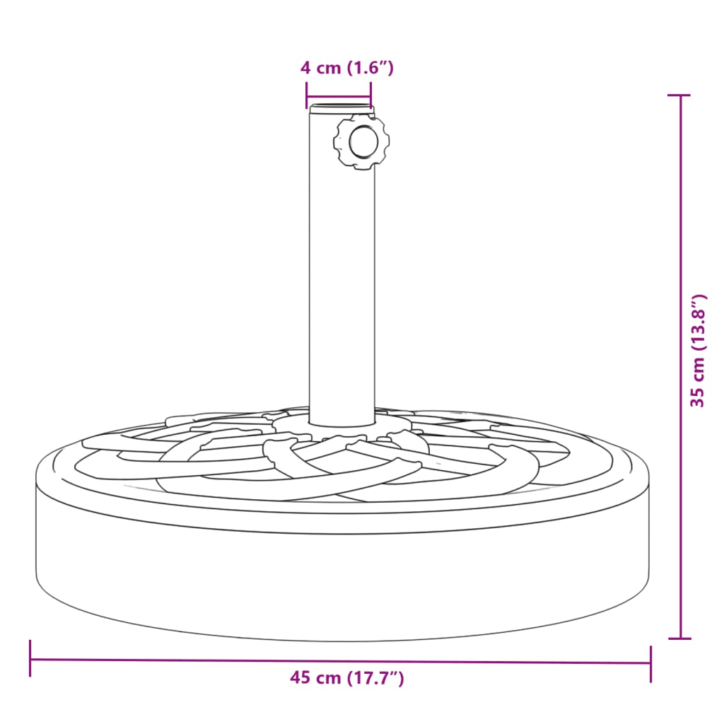 Base per Ombrellone per Pali Ø38/48 mm 25 kg Rotonda - homemem39