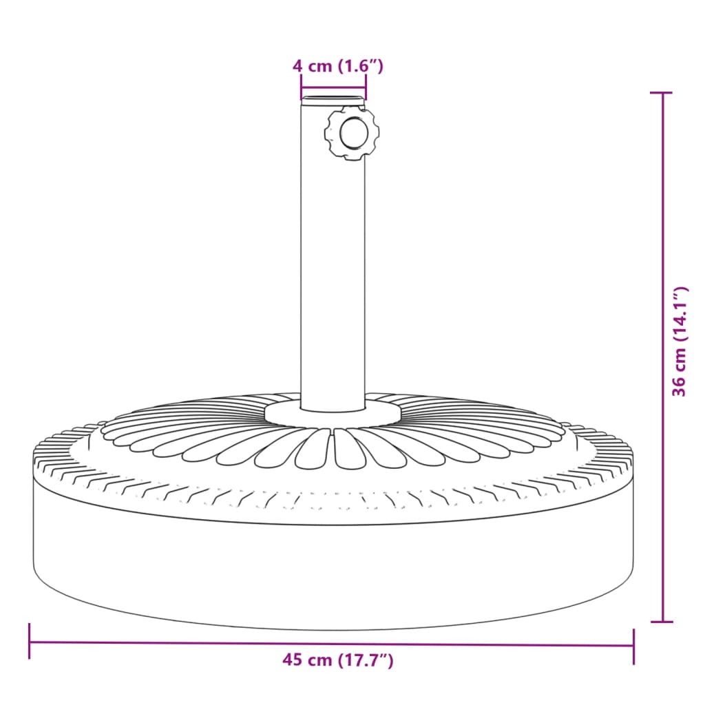 Base per Ombrellone per Pali Ø38/48 mm 25 kg Rotonda - homemem39