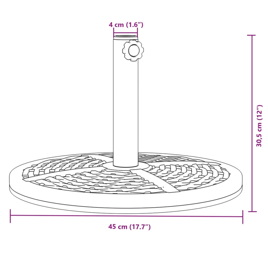 Base per Ombrellone per Pali Ø38/48 mm 12 kg Rotonda - homemem39