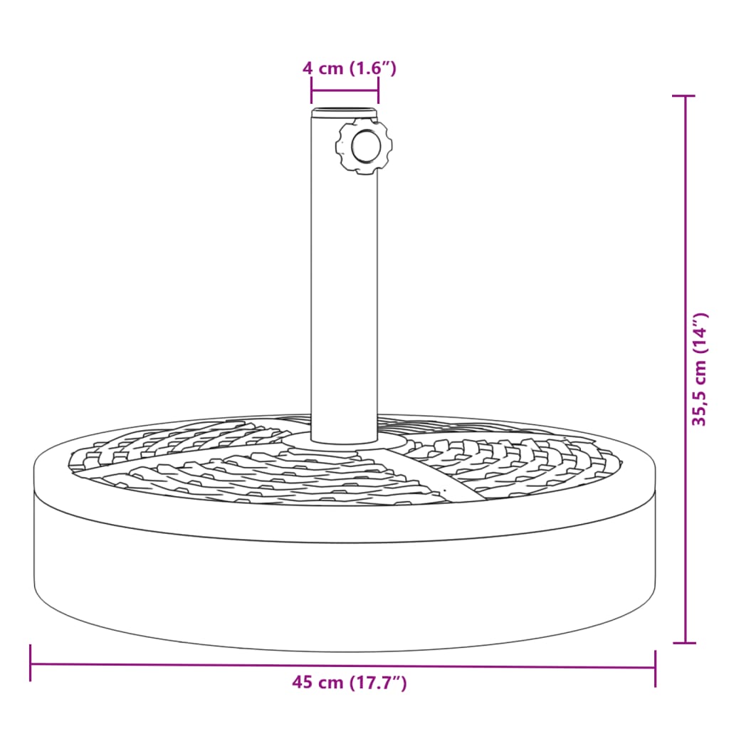 Base per Ombrellone per Pali Ø38/48 mm 25 kg Rotonda - homemem39