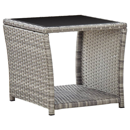 Set da Pranzo da Giardino 3 pz con Cuscini in Polyrattan Grigio - homemem39