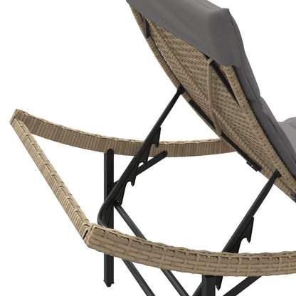 Lettini Prendisole 2 pz con Cuscini Beige in Polyrattan - homemem39