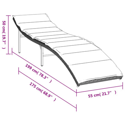 Lettini Prendisole 2 pz con Cuscini Grigio Chiaro in Polyrattan - homemem39