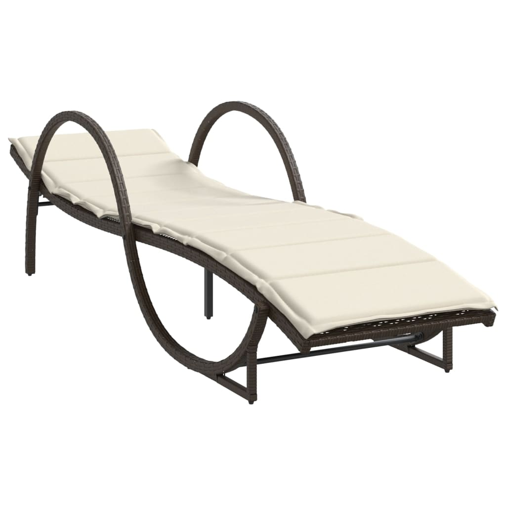 Lettini Prendisole 2 pz con Cuscini Marrone in Polyrattan - homemem39