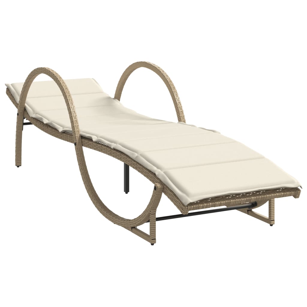 Lettini Prendisole 2 pz con Cuscini Beige in Polyrattan - homemem39