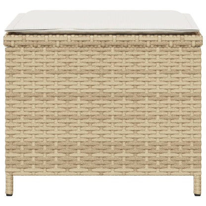 Sgabelli Giardino con Cuscini 4pz Beige 40x40x35 cm Polyrattan - homemem39