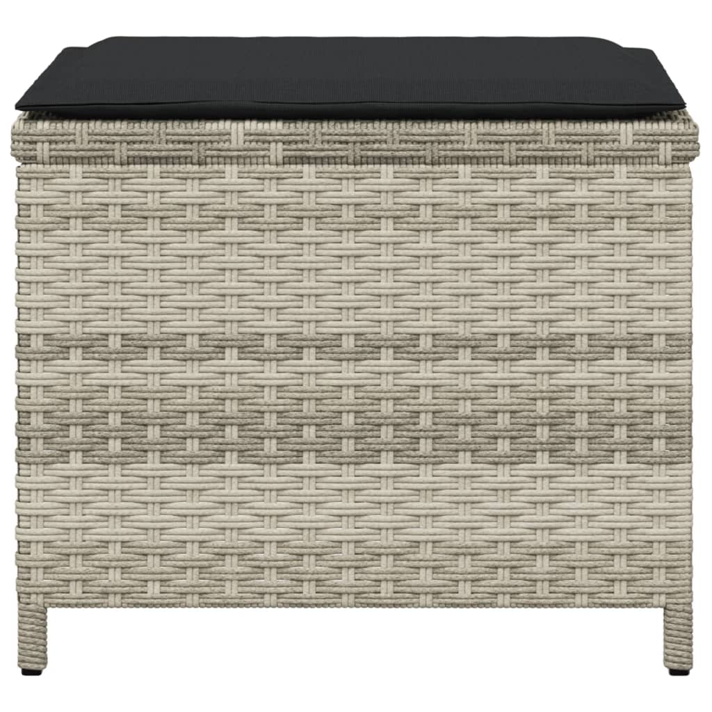 Sgabelli Giardino Cuscini 4pz Grigio Chiaro 40x40x35 Polyrattan - homemem39