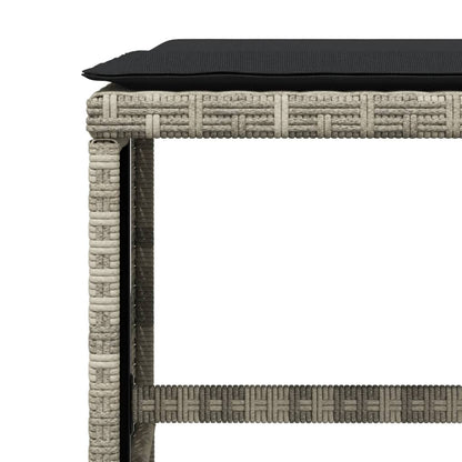 Sgabelli Giardino Cuscini 4pz Grigio Chiaro 40x40x35 Polyrattan - homemem39